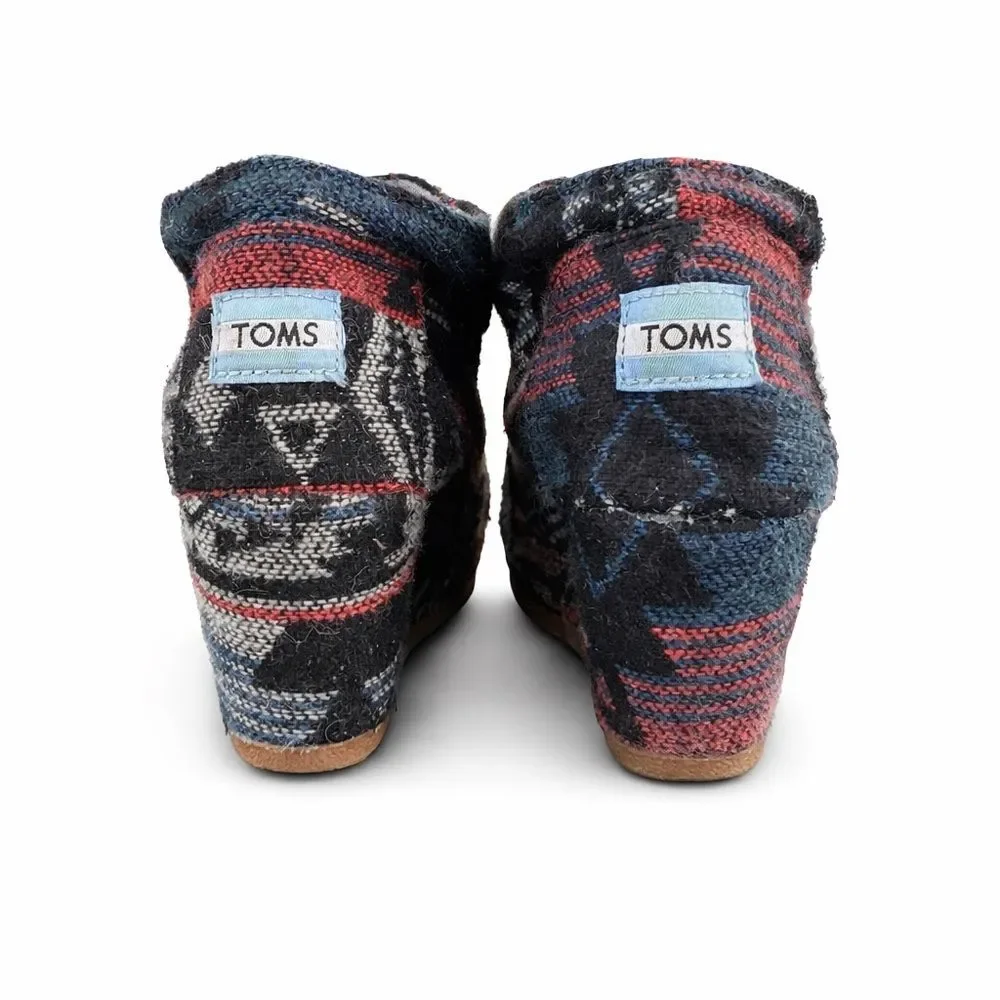 TOMS Women’s Tribal Woven Wedge Booties Lace-Up Size 5.5